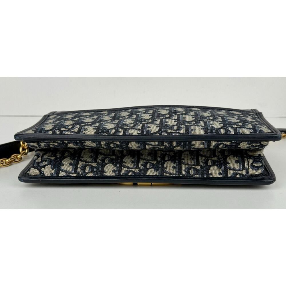 Christian Dior 30 Montaigne Chain Flap Bag Oblique Canvas East West - Picture 4 of 13